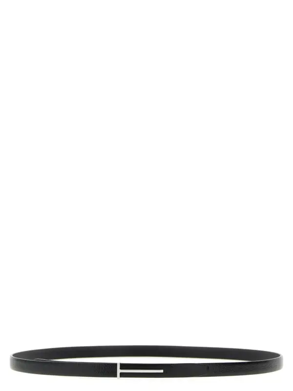 'T' leather belt TOM FORD Black