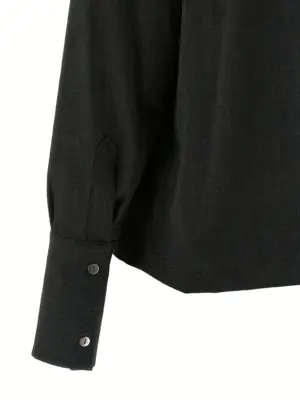 Mélange shirt 58% polyester 43% virgin wool 4% elastane THELATEST Gray