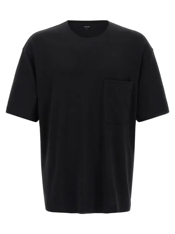 Cotton and silk t-shirt LEMAIRE Black