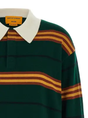 'Striped Rugby' polo shirt Woman GUEST IN RESIDENCE Green
