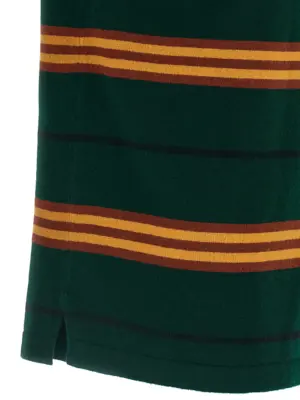'Striped Rugby' polo shirt 100% cashmere GUEST IN RESIDENCE Green