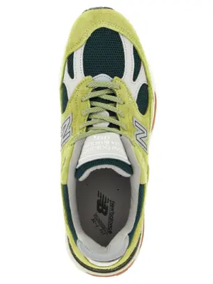 'Made in UK 991v2' sneakers 100% suede mesh NEW BALANCE Green