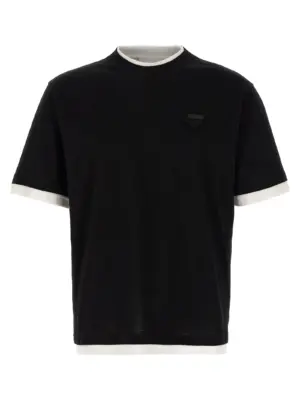 Multilayer T-shirt PRADA White/Black