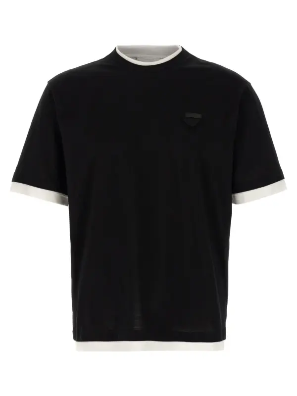 Multilayer T-shirt PRADA White/Black