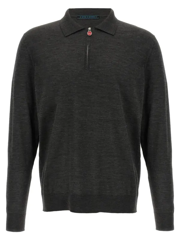 Halfzip polo shirt KITON Gray
