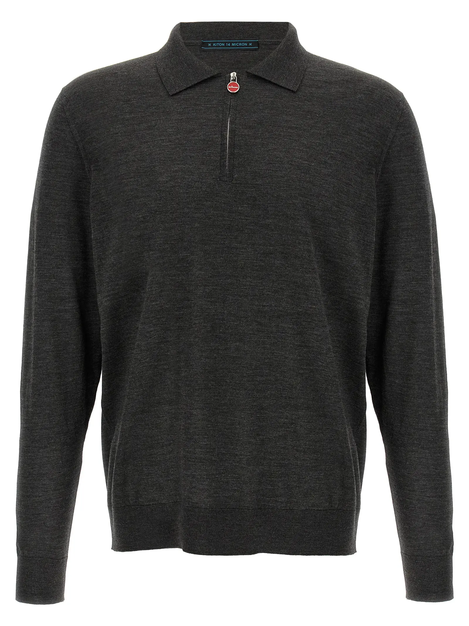 Поло Kiton Halfzip Сіре 1 Halfzip polo shirt KITON Gray