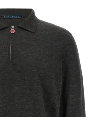 Halfzip polo shirt Man KITON Gray