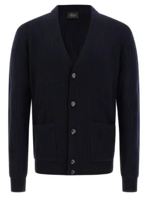 Ribbed and braid cardigan BRIONI Blue