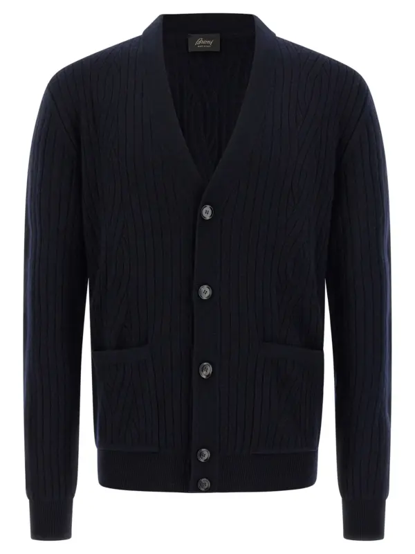 Ribbed and braid cardigan BRIONI Blue