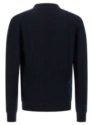 Ribbed and braid cardigan UMS40LODK074000 BRIONI Blue