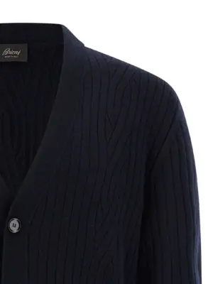 Ribbed and braid cardigan Man BRIONI Blue