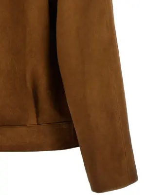 Suede blouson 100% lamb leather (Ovis aries) PRADA Brown