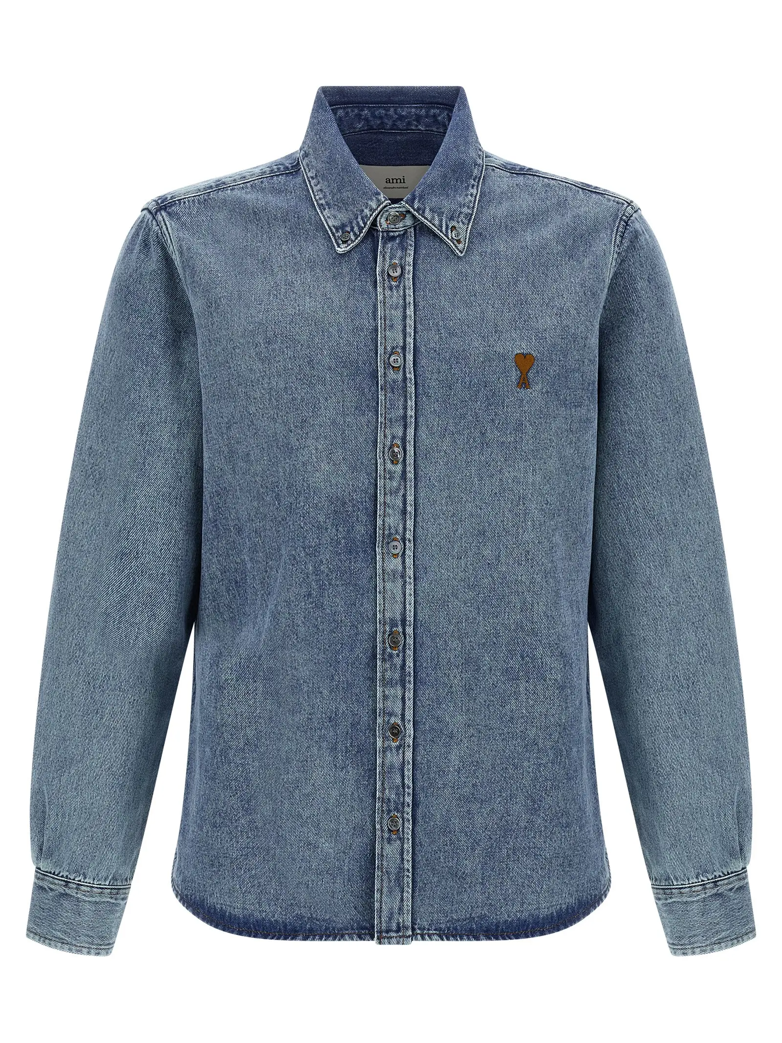 Сорочка джинсова Ami Paris Ami De Coeur Синя 1 'Ami de Coeur' denim shirt AMI PARIS Blue