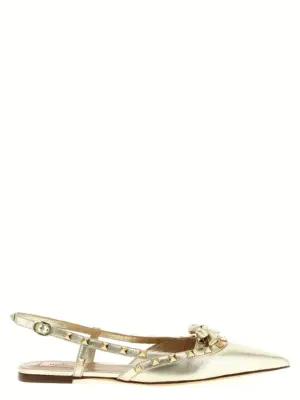 Valentino Garavani 'Rockstud' slingback VALENTINO GARAVANI Gold