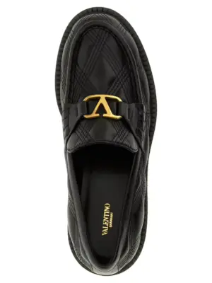 Valentino Garavani 'Quiltie' loafers 100% lamb leather (Ovis aries) VALENTINO GARAVANI Black