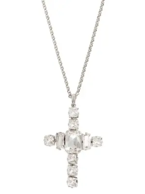 Rhinestone cross necklace Woman DOLCE & GABBANA Silver