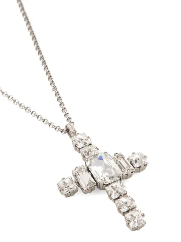 Rhinestone cross necklace DOLCE & GABBANA Silver