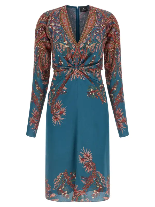 Floral printed dress ETRO Blue