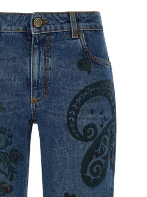Paisley print jeans Woman ETRO Multicolor