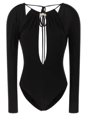 Jewel pendant bodysuit MARINE SERRE Black