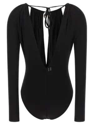 Jewel pendant bodysuit WTO459ACJER0082BK99 MARINE SERRE Black