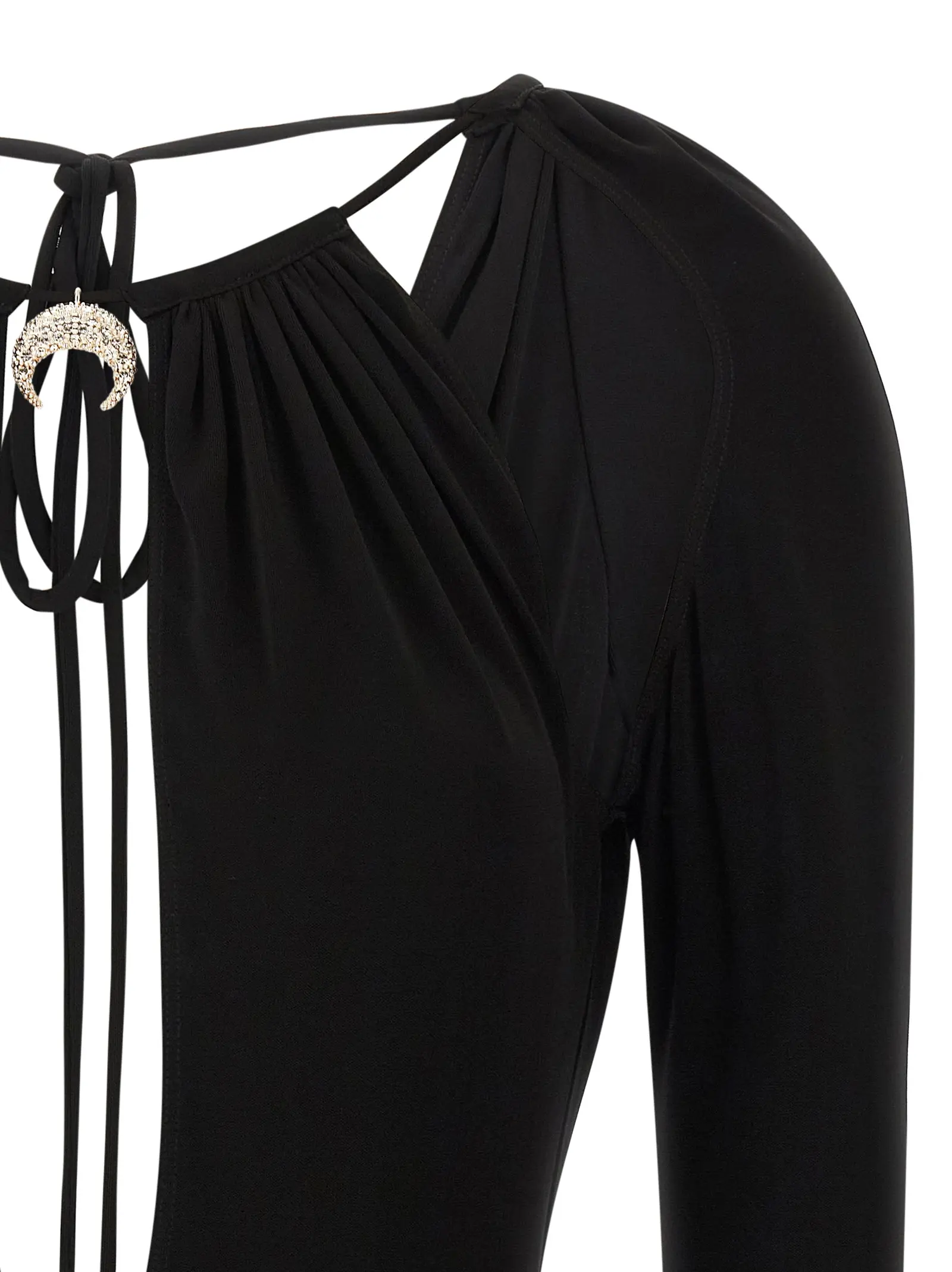 Боді Jewel pendant Marine Serre Чорне 3 Jewel pendant bodysuit Woman MARINE SERRE Black