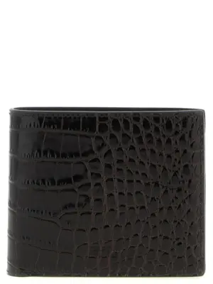 Crocodile leather wallet TOM FORD Brown