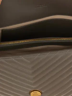 'Big Lady Love Bag Puff' large handbag 100% sheepskin PINKO Gray