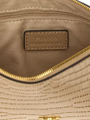 'Flat Horizontal' mini crossbody bag 100% goat leather (Capra Hircus Hircus) PINKO Beige