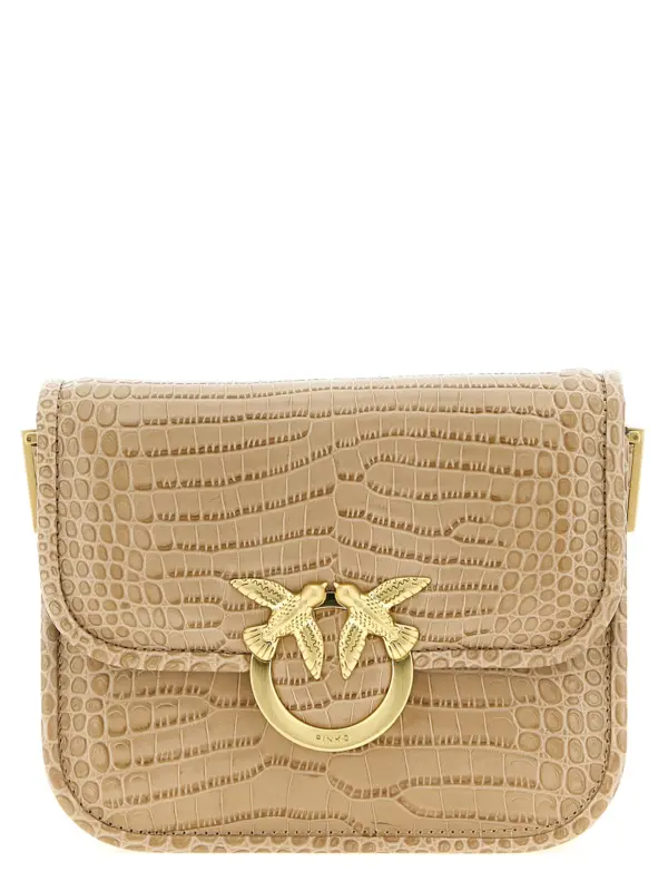 'Love Bag Box' mini shoulder bag PINKO Beige