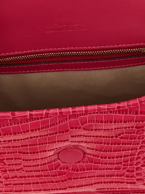 'Love Bag Box' mini shoulder bag 100% goat leather (Capra Hircus Hircus) PINKO Fuchsia