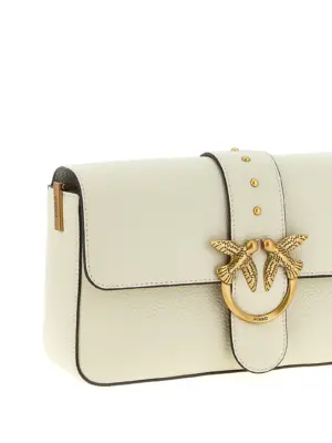 'Love One Classic' crossbody bag 100% goat leather (Capra Hircus Hircus) PINKO White