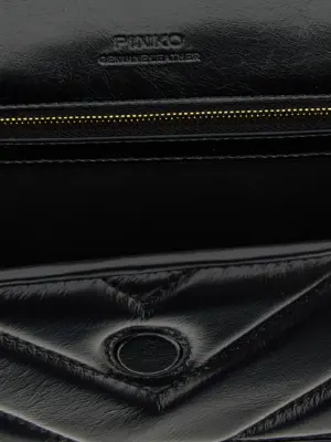 'Love Box Baguette' handbag 100% goat leather (Capra Hircus Hircus) PINKO Black