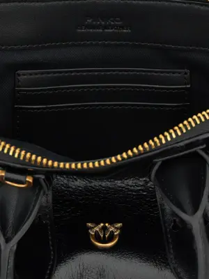 'Bowling mini' handbag 100% goat leather (Capra Hircus Hircus) PINKO Black