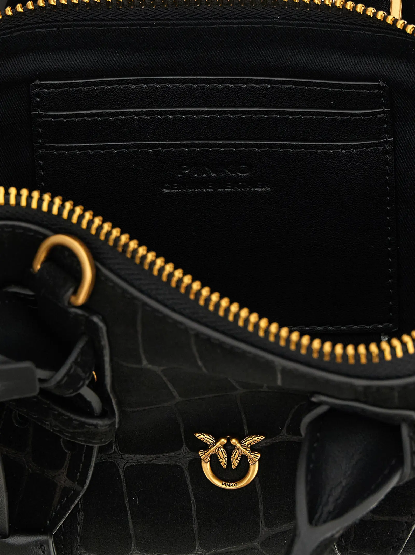 Мала сумка Escape Baguette Pinko Чорна 4 'Escape Baguette' small handbag 91% goat leather 9% polyurethane PINKO Black