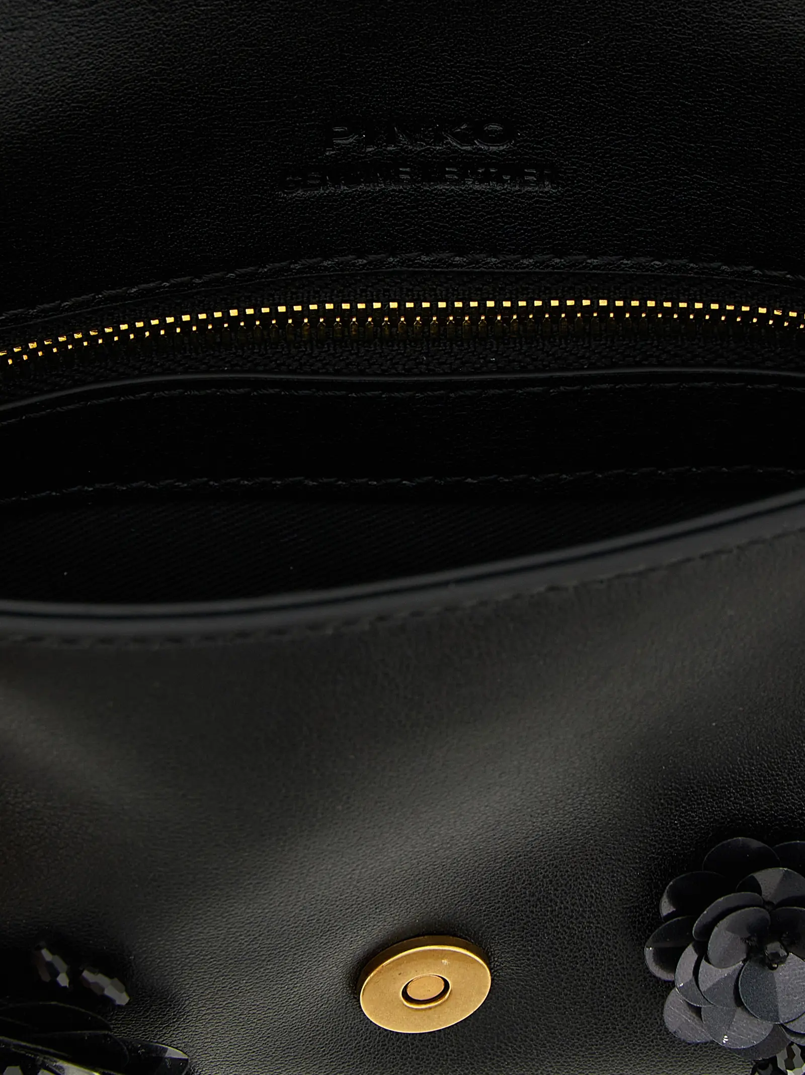 Мала сумка через плече Baby Love Slouchy Pinko Чорна 4 'Baby Love Slouchy' small shoulder bag 100% goat leather (Capra Hircus Hircus) PINKO Black