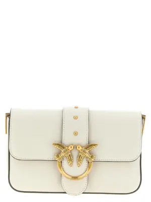 'Mini Love Slouchy' small shoulder bag PINKO White