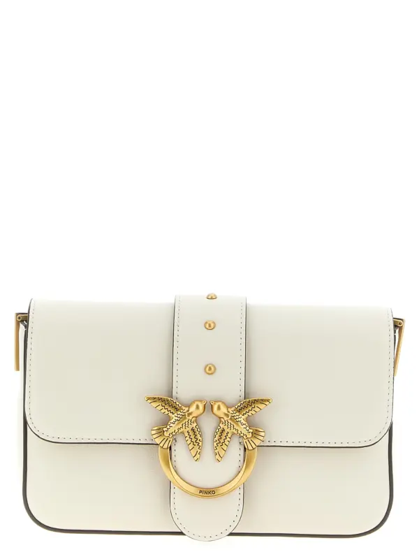 'Mini Love Slouchy' small shoulder bag PINKO White