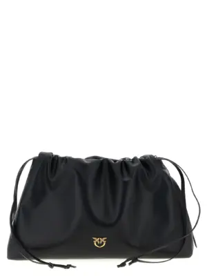 Maxi leather clutch PINKO Black