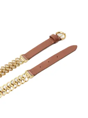 Chain insert belt Woman PINKO Brown