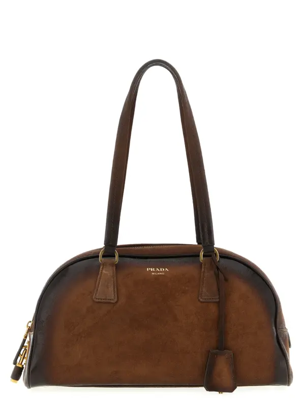 Medium 'Prada Bowling' top case PRADA Brown