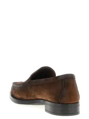 Suede loafers Woman PRADA Brown