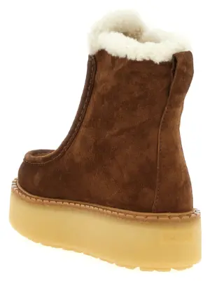 Suede ankle boots Woman PRADA Brown