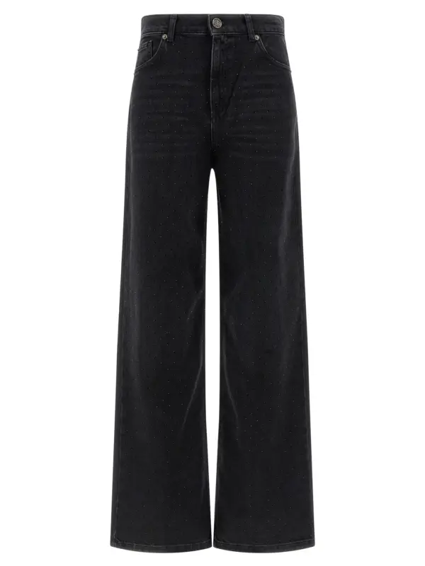 Crystal jeans TWIN SET Black