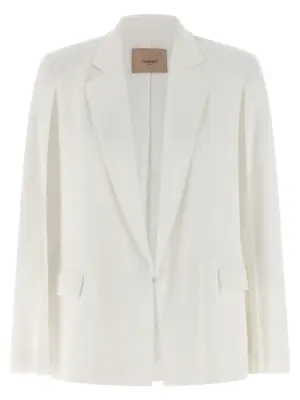Cape sleeve blazer TWIN SET White