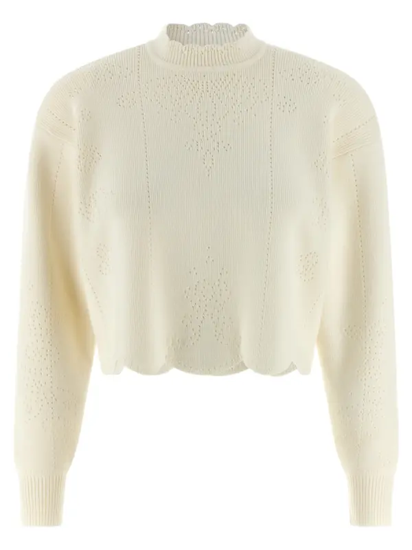 Scalloped hem sweater TWIN SET White