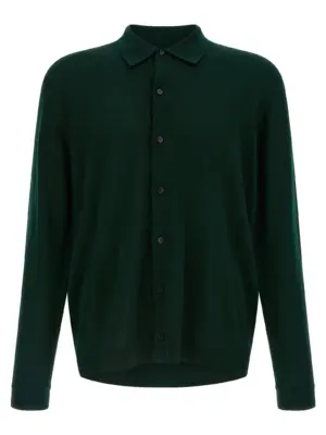 Merino wool cardigan ROBERTO COLLINA Green