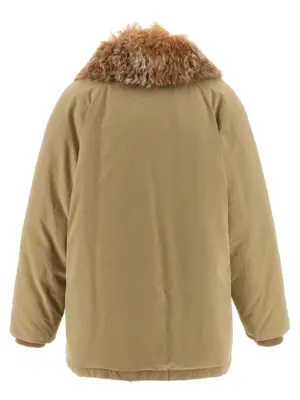 Fur collar jacket Woman PRADA Beige