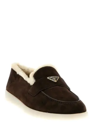Suede loafers 2DG124FA0013LRFF0003 PRADA Brown