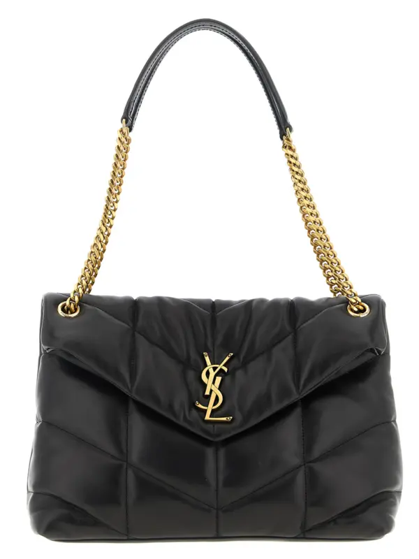 'Loulou Puffer' medium shoulder bag SAINT LAURENT Black
